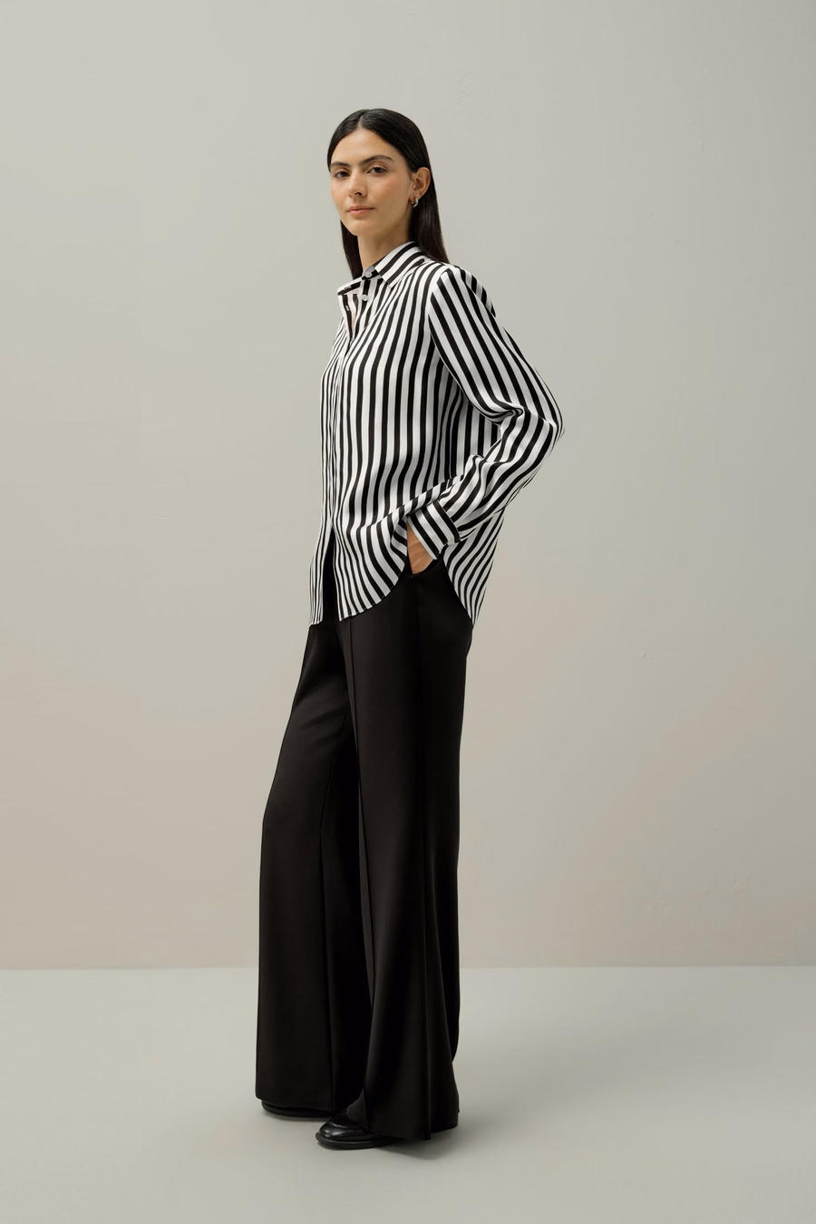 LILYSILK X LYDIA TOMLINSON Camicia a righe Audrey