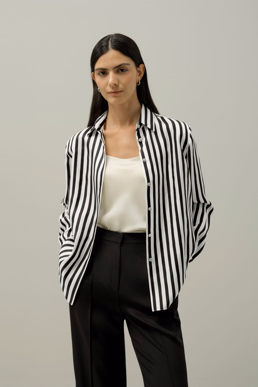 LILYSILK X LYDIA TOMLINSON Camicia a righe Audrey