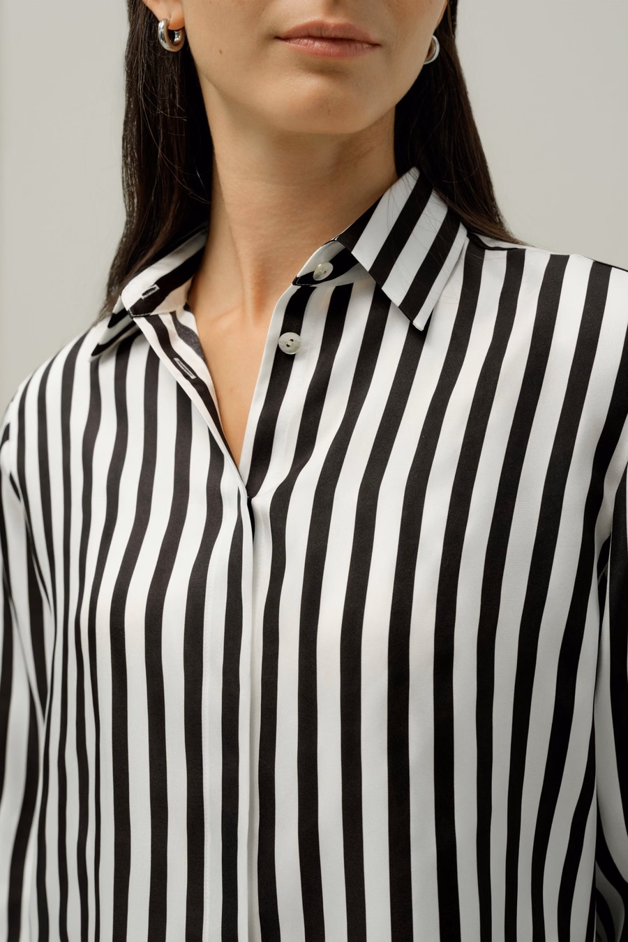 LILYSILK X LYDIA TOMLINSON Camicia a righe Audrey