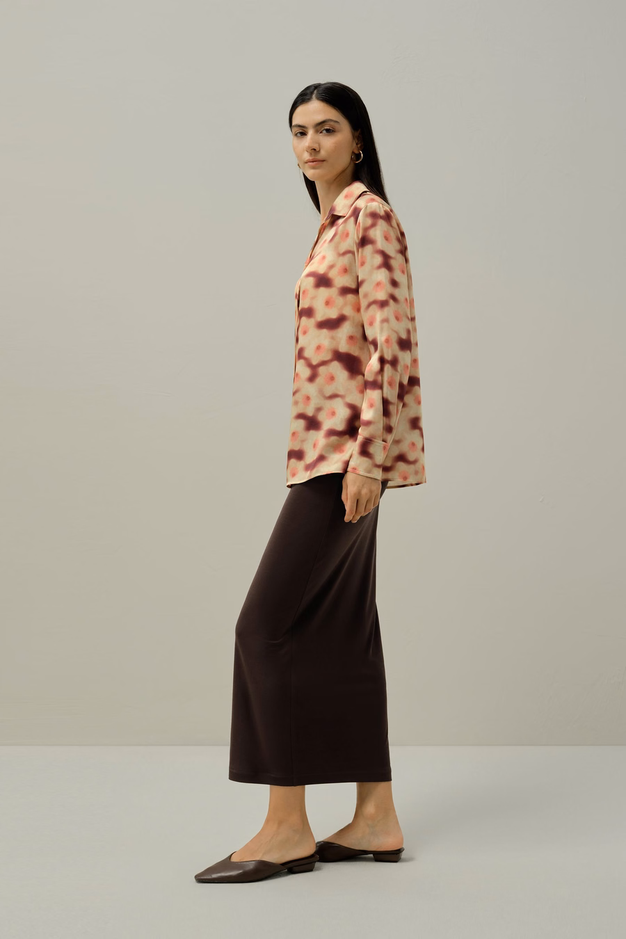 Blusa in Seta con Stampa Narciso - Realizzata con Tessuto Liberty
