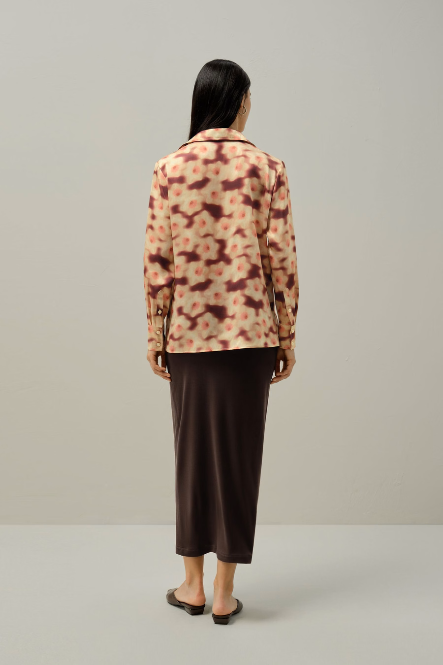Blusa in Seta con Stampa Narciso - Realizzata con Tessuto Liberty