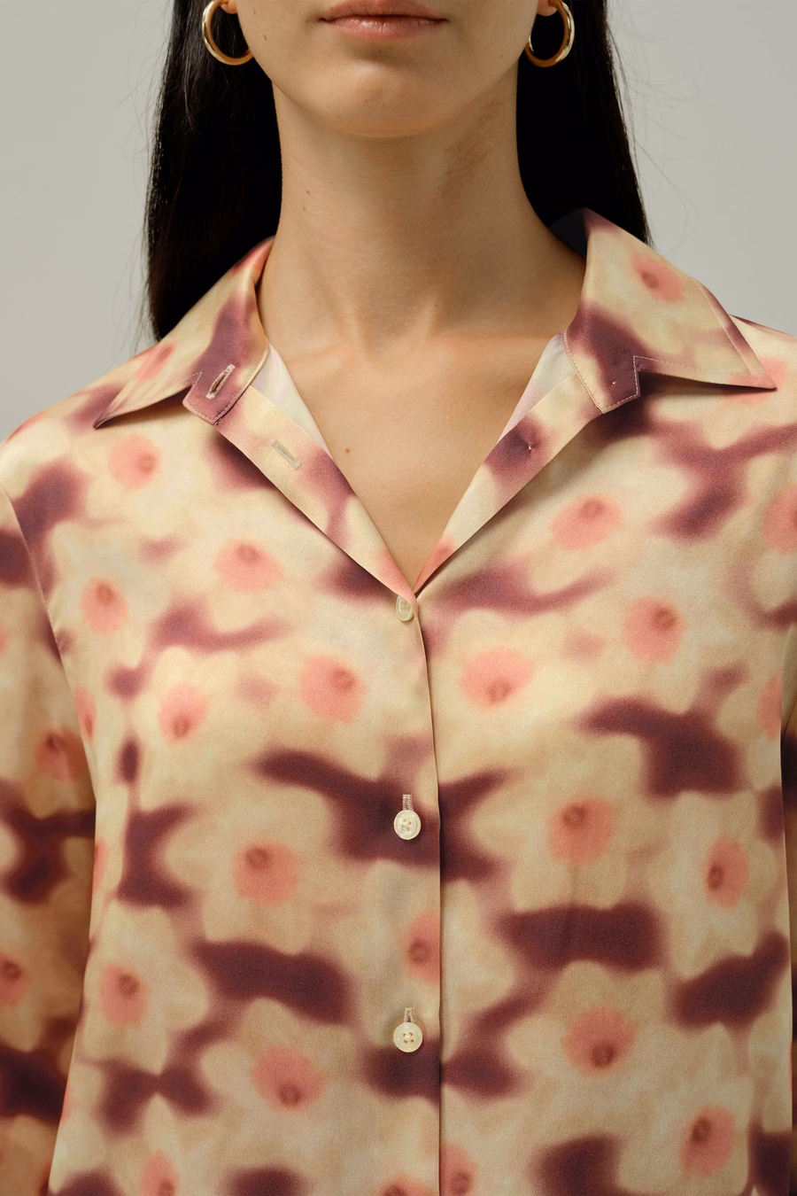 Blusa in Seta con Stampa Narciso - Realizzata con Tessuto Liberty
