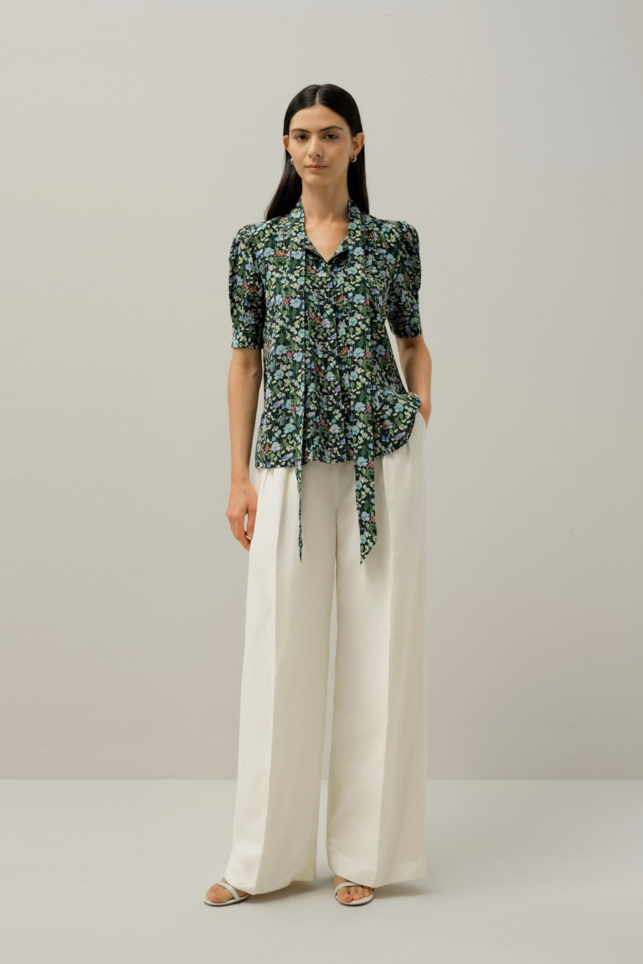 Blusa a maniche a sbuffo - Realizzata con Tessuto Liberty