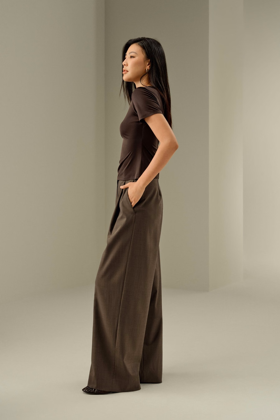 T-shirt in jersey di seta slim fitted