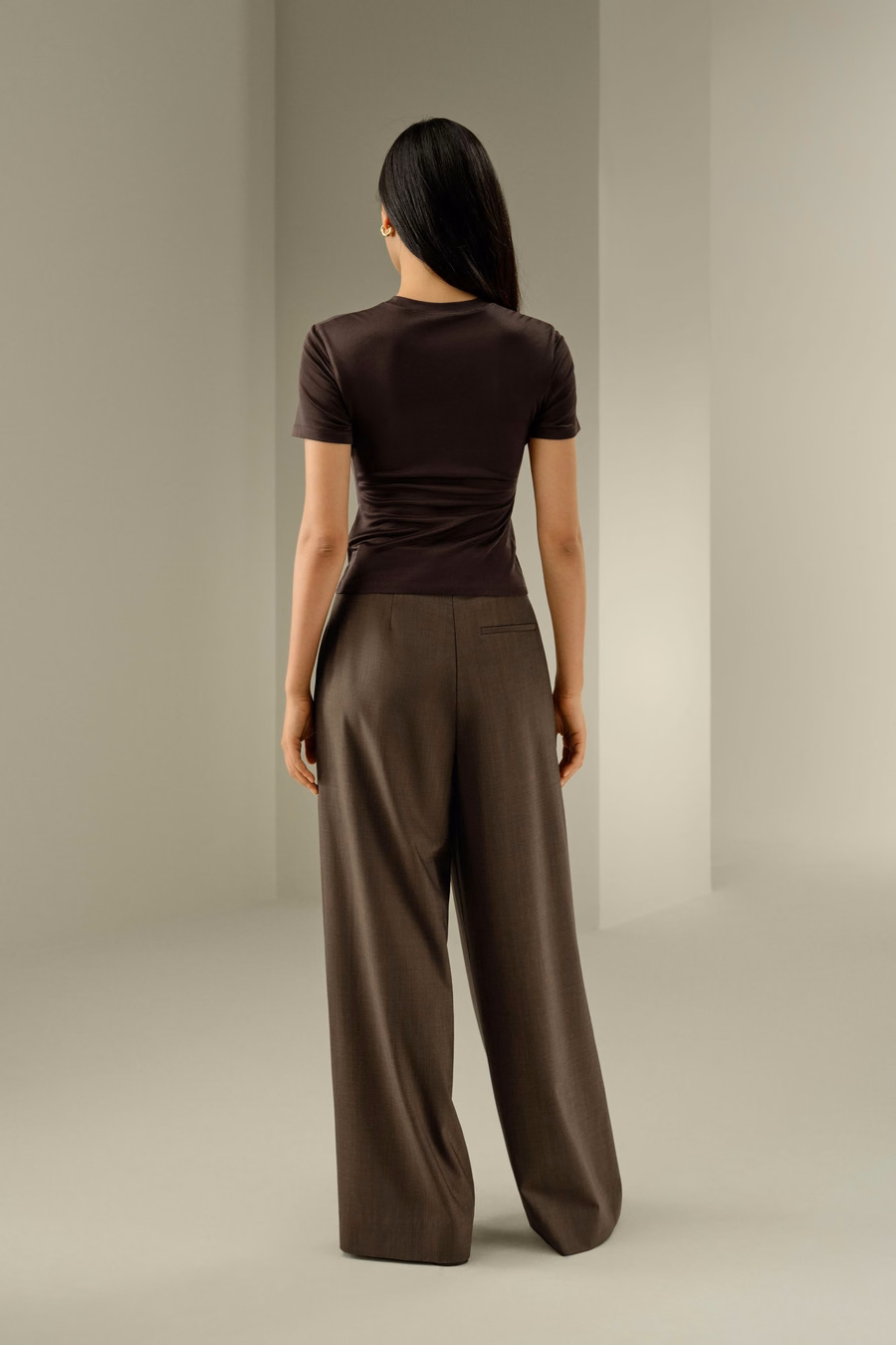 T-shirt in jersey di seta slim fitted