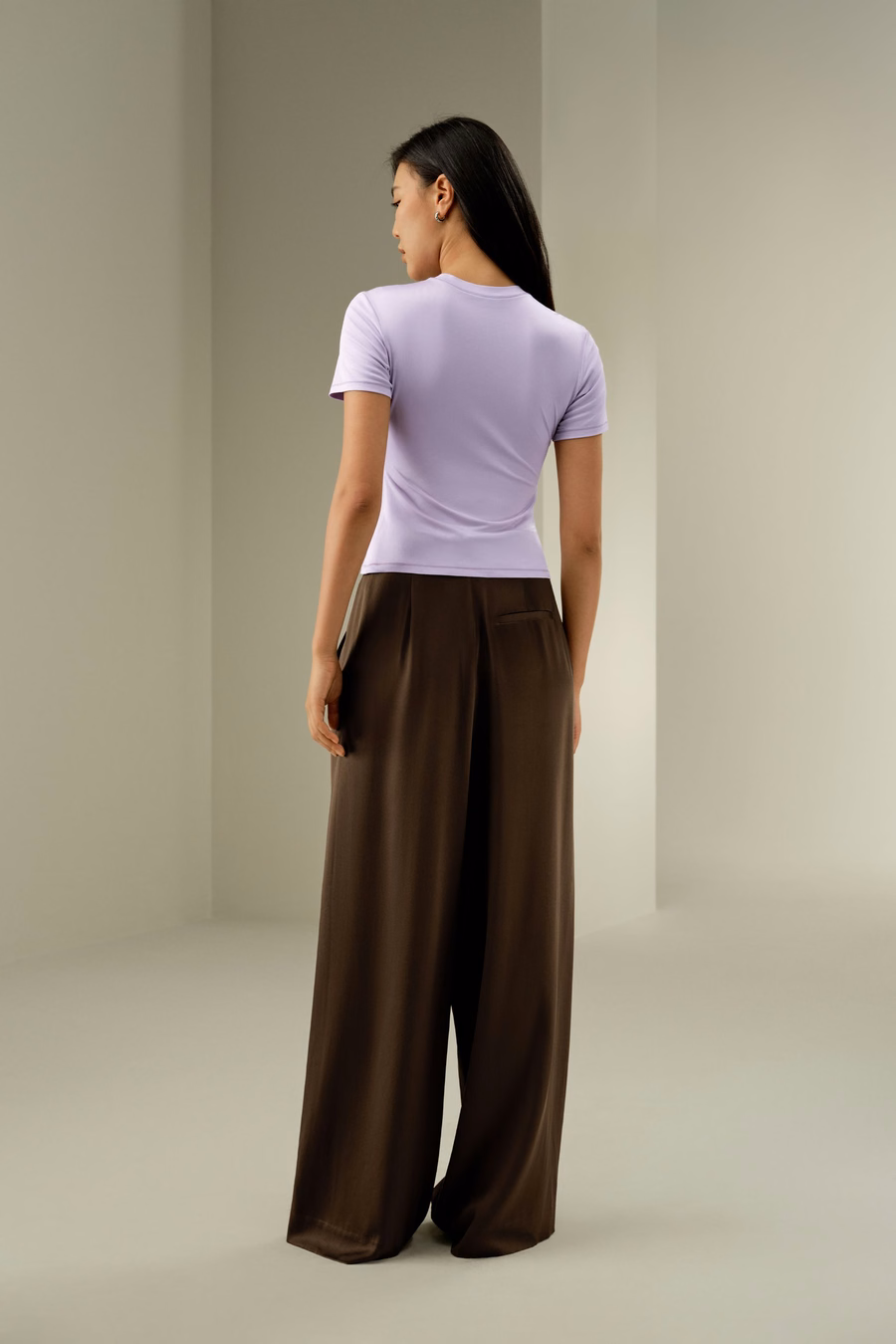 T-shirt in jersey di seta slim fitted