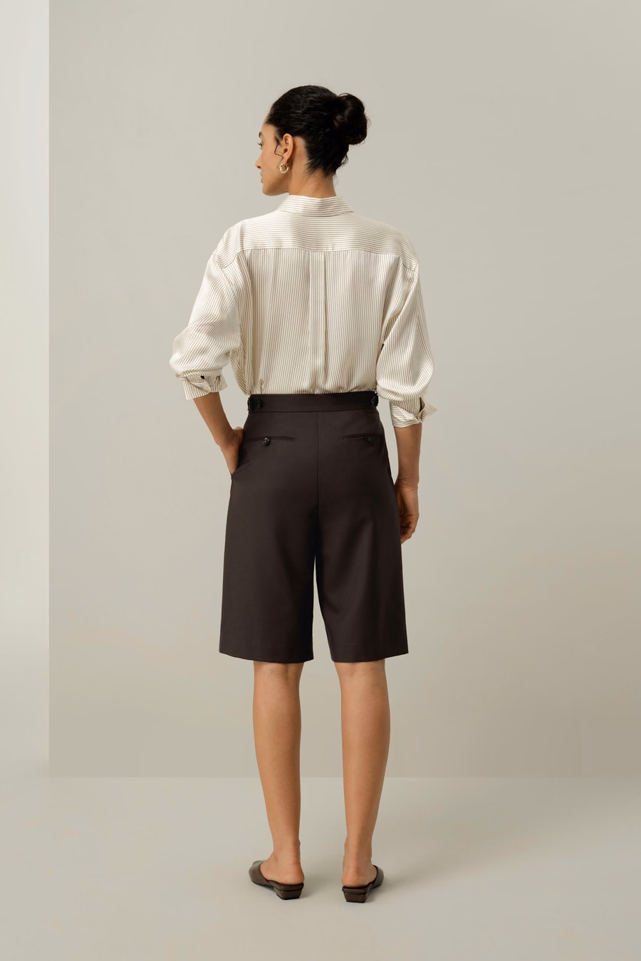 Camicia in seta charmeuse a righe