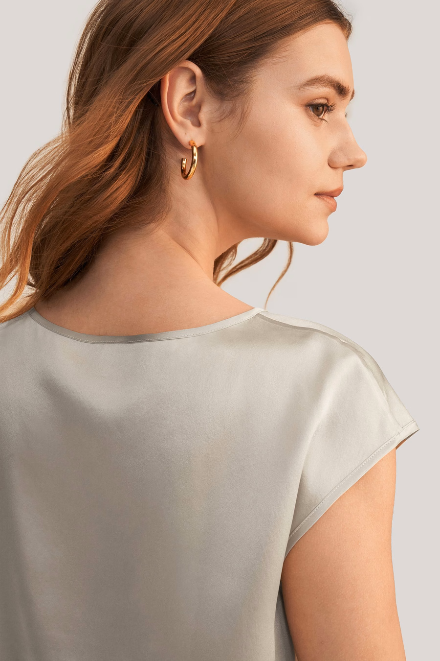 Basic Cap Sleeves Silk Tee