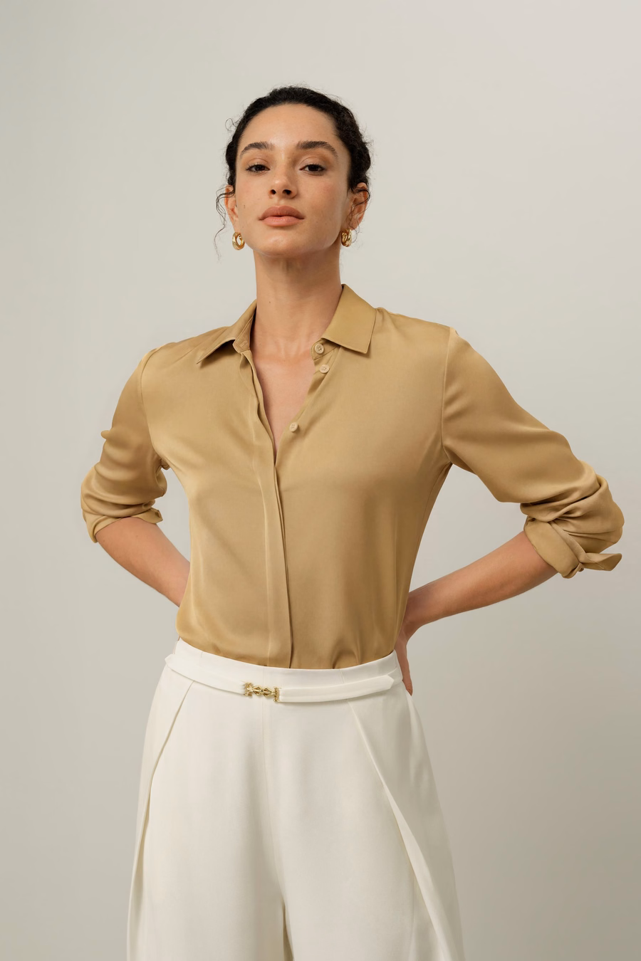 Camicia in Viscosa Doppia Georgette