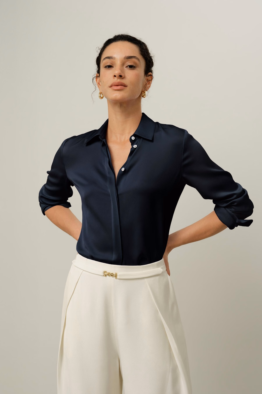 Camicia in Viscosa Doppia Georgette