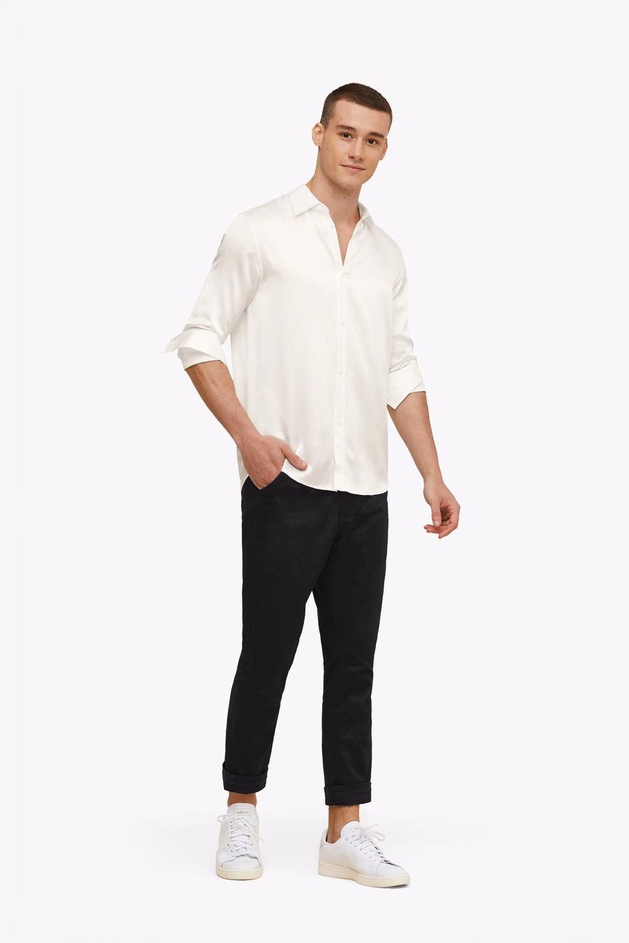 Camicia Base in Sete di Gelso per Uomo