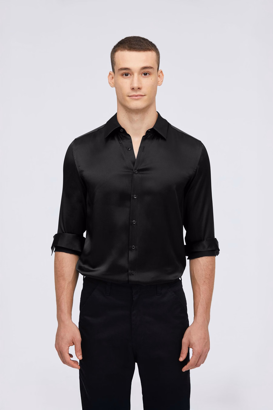 Camicia Base in Sete di Gelso per Uomo