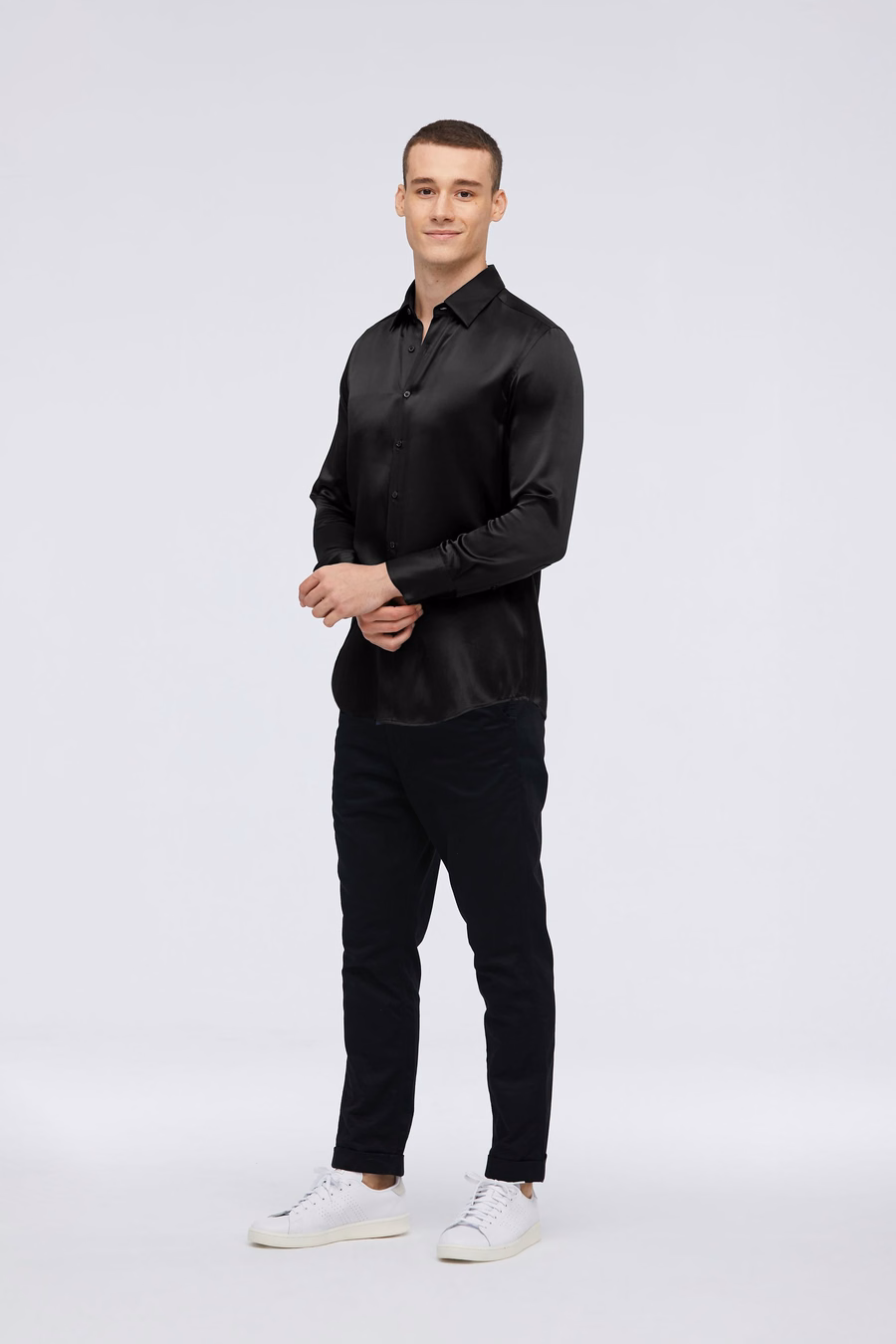 Camicia Base in Sete di Gelso per Uomo