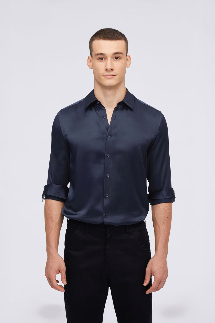 Camicia Base in Sete di Gelso per Uomo