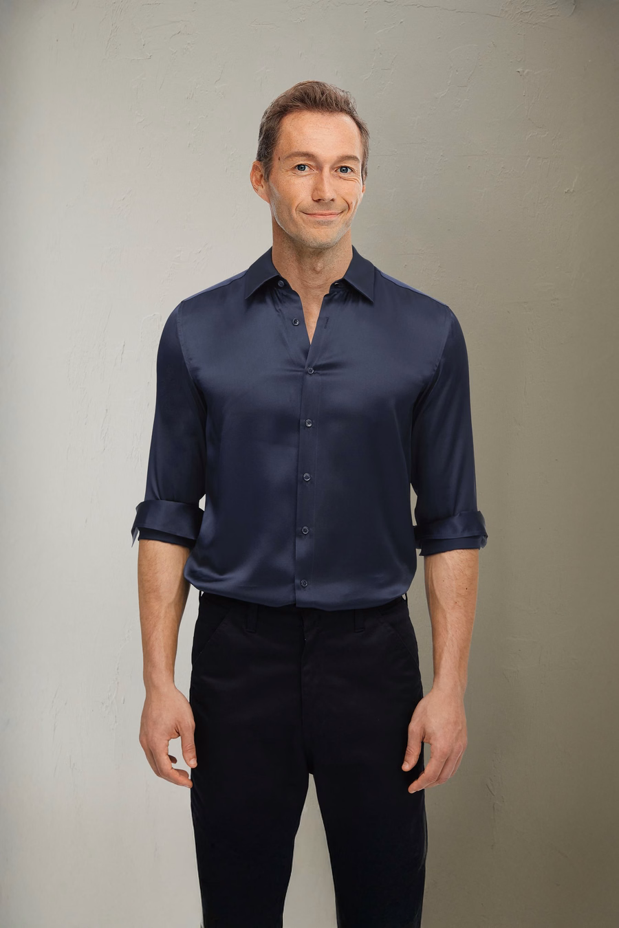 Camicia Base in Sete di Gelso per Uomo
