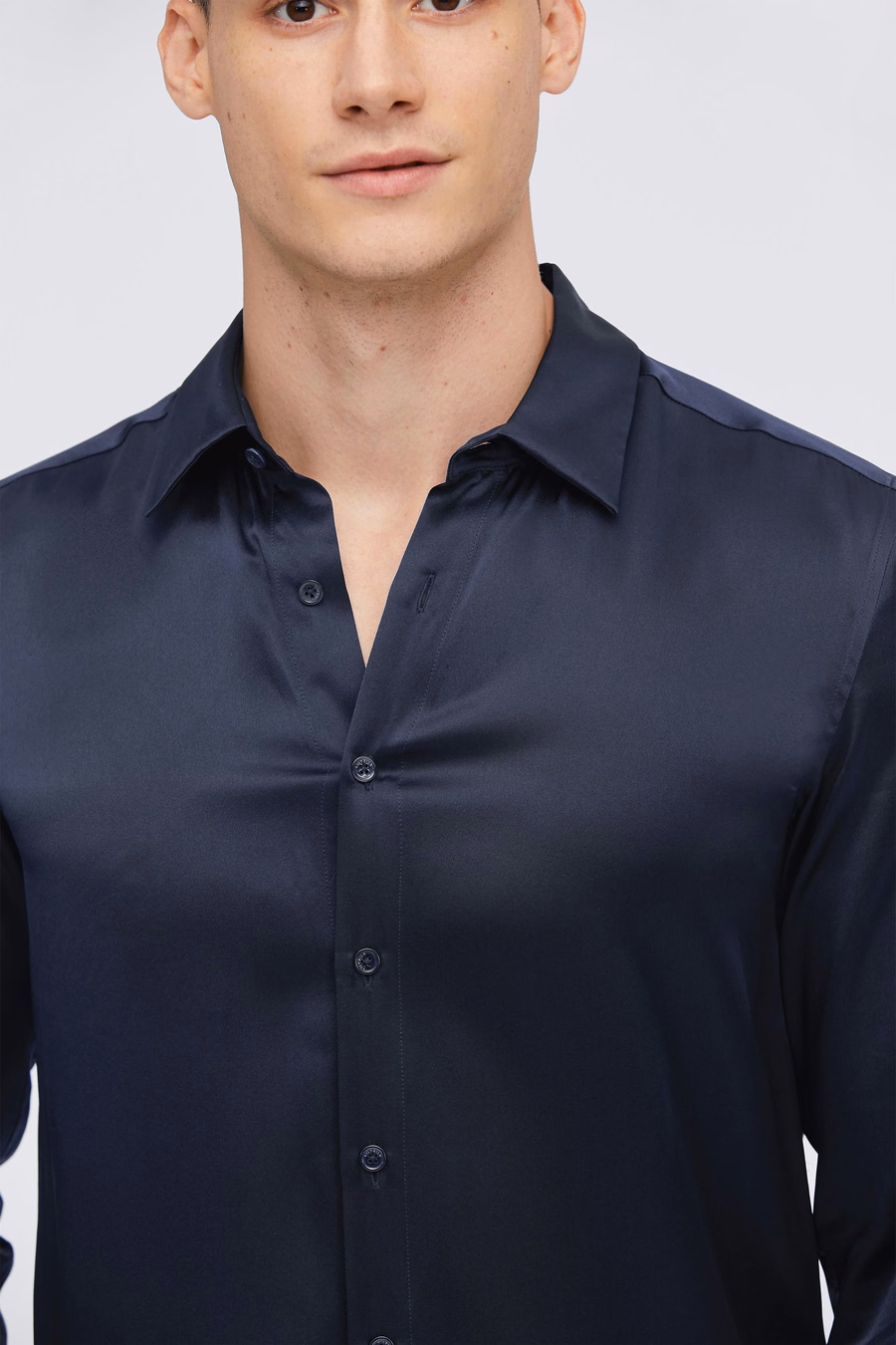 Camicia Base in Sete di Gelso per Uomo