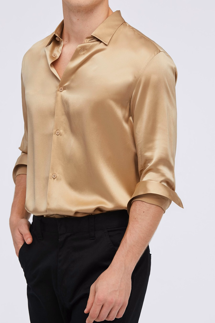 Camicia Base in Sete di Gelso per Uomo