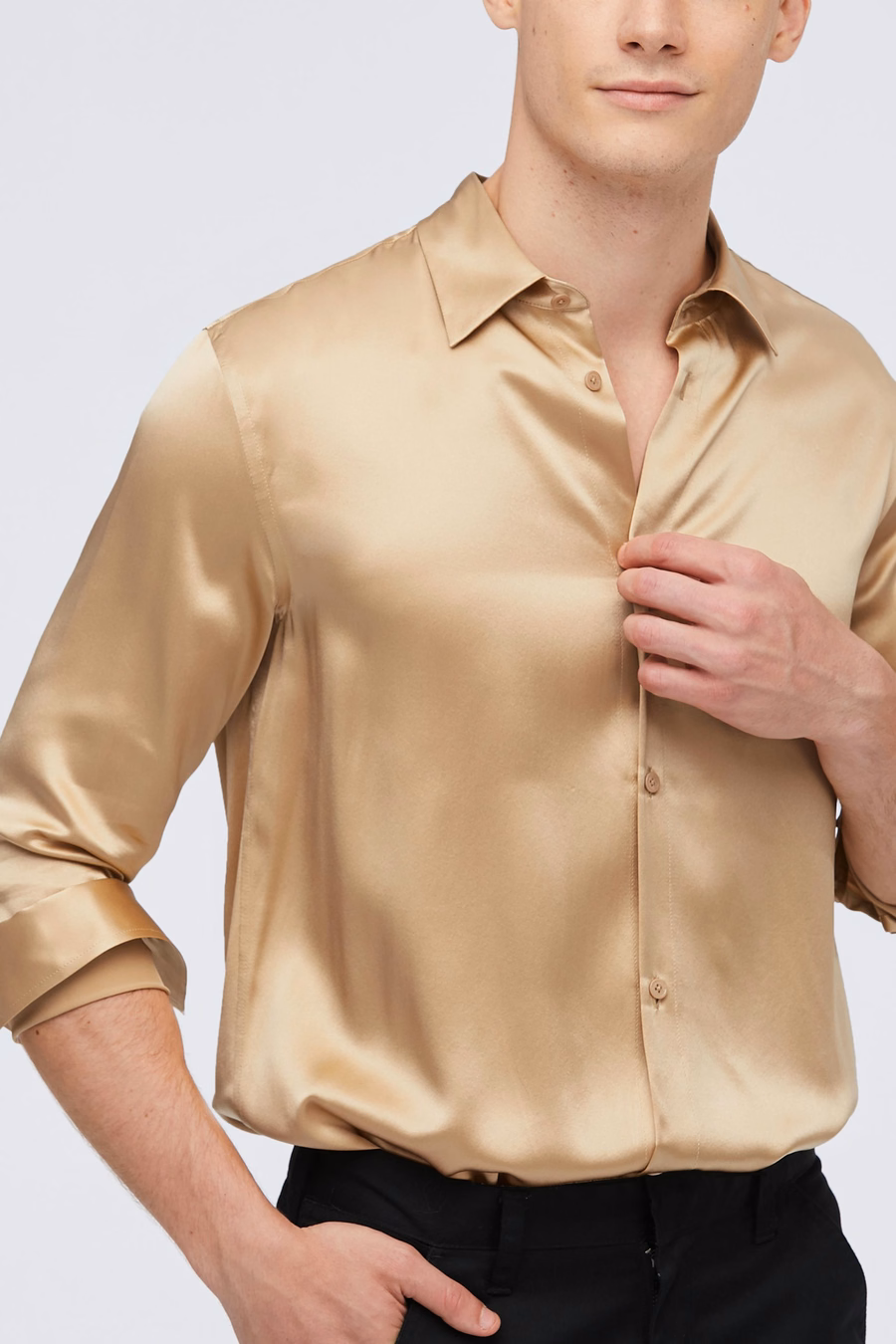 Camicia Base in Sete di Gelso per Uomo