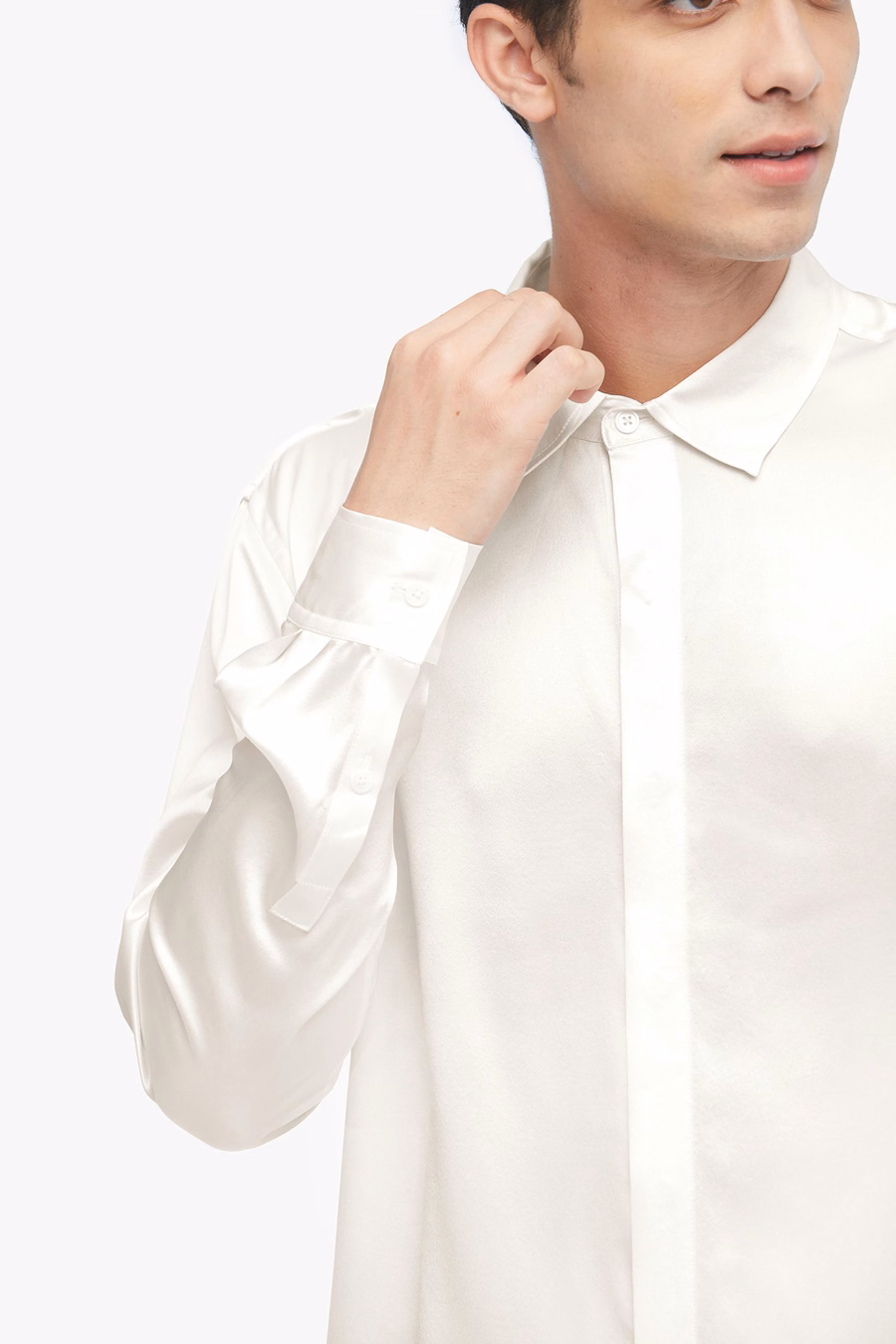 Camicia di Sete a Maniche Lunghe Classica per Uomo