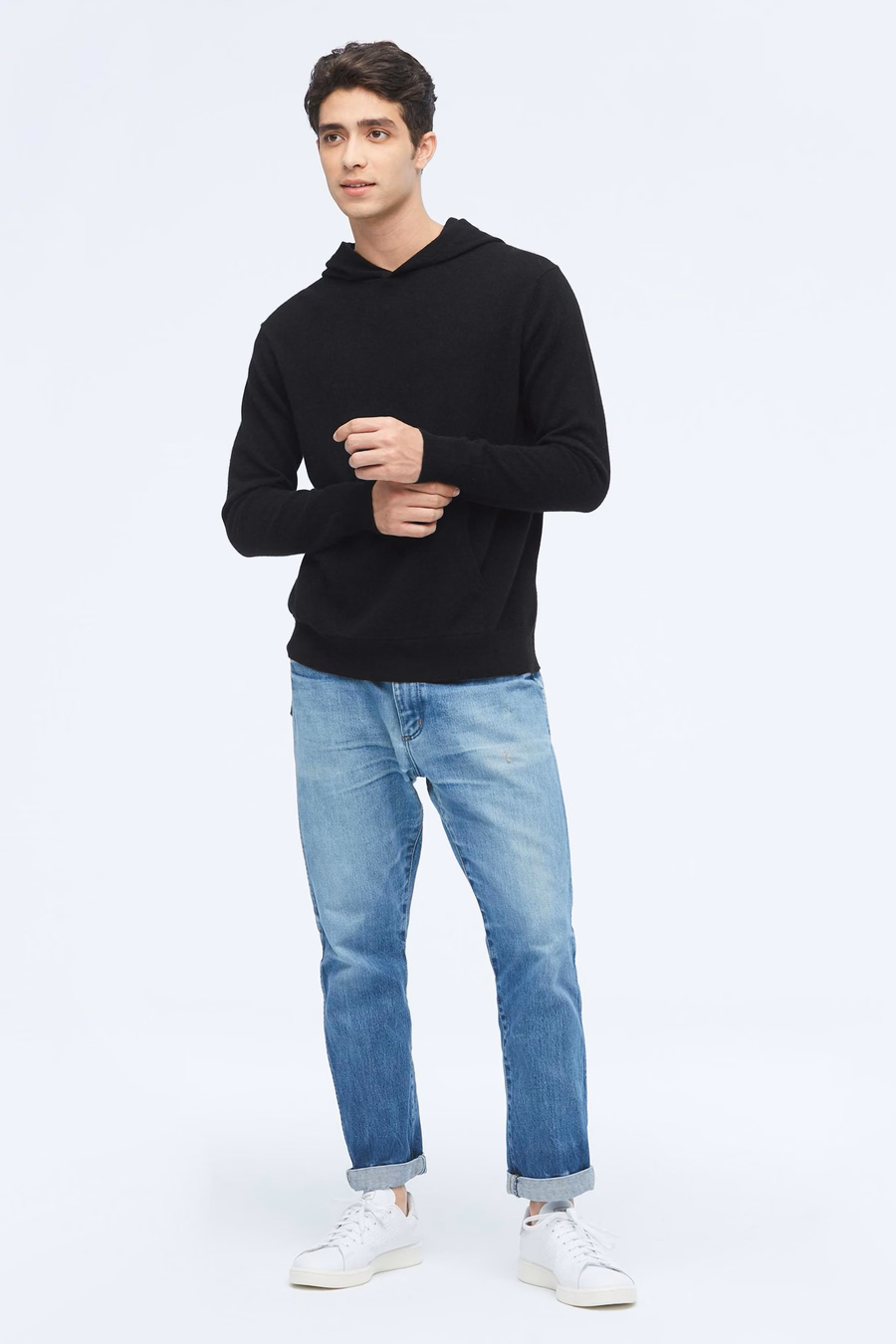 Felpa con cappuccio in cashmere per uomo