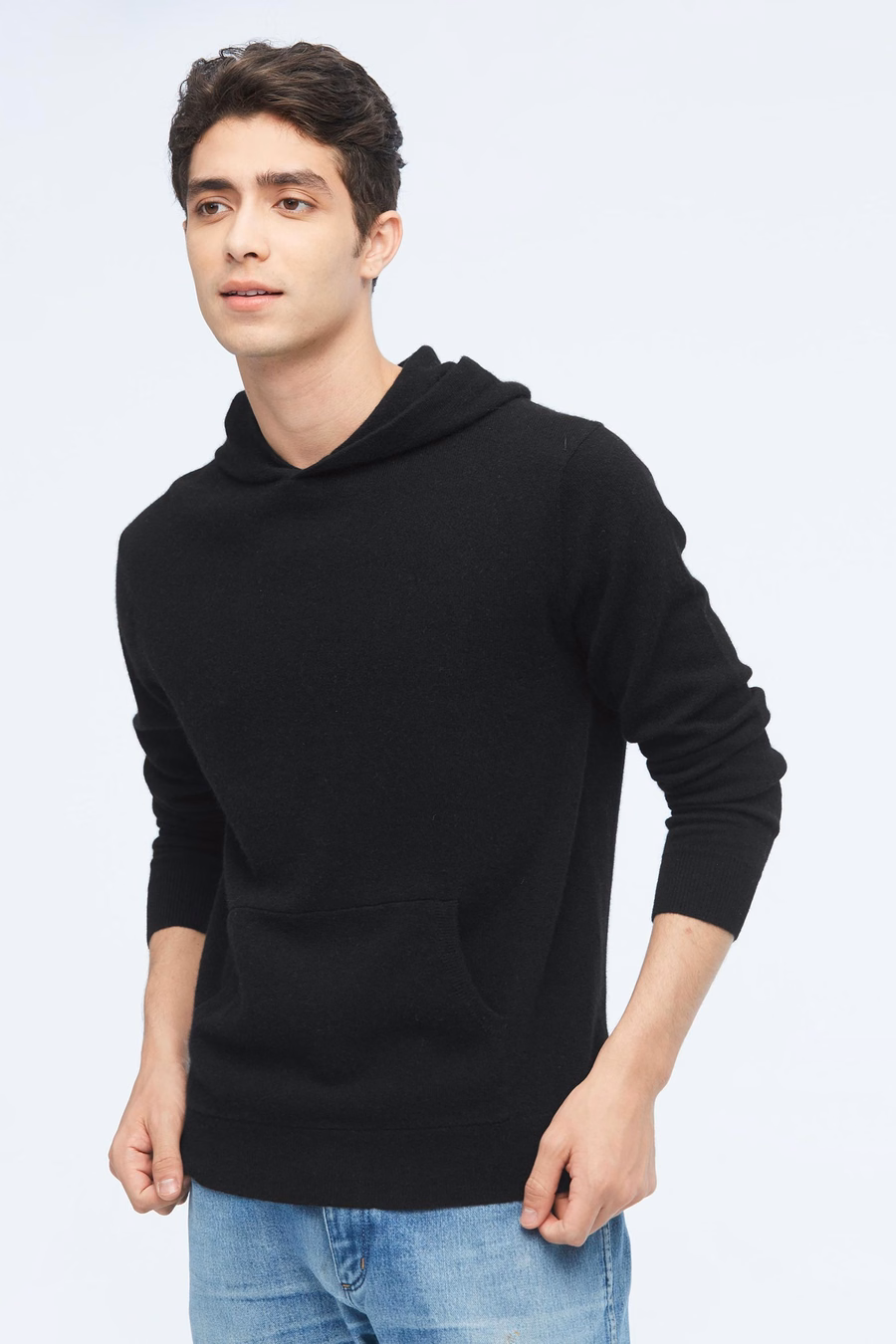 Felpa con cappuccio in cashmere per uomo