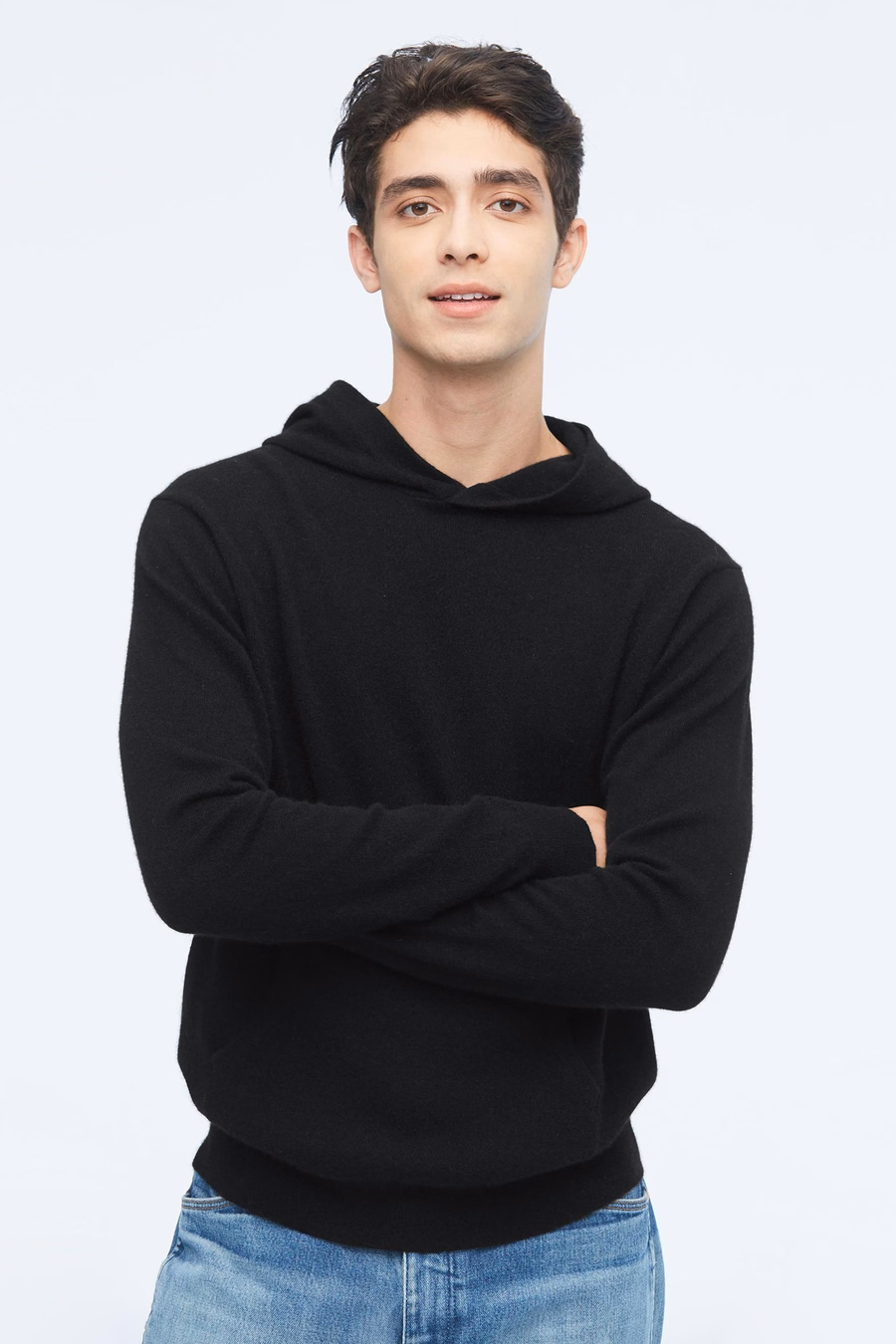 Felpa con cappuccio in cashmere per uomo