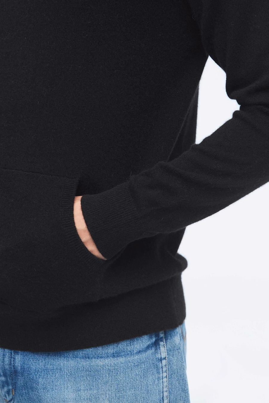 Felpa con cappuccio in cashmere per uomo