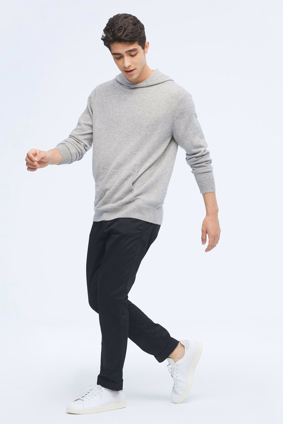 Felpa con cappuccio in cashmere per uomo