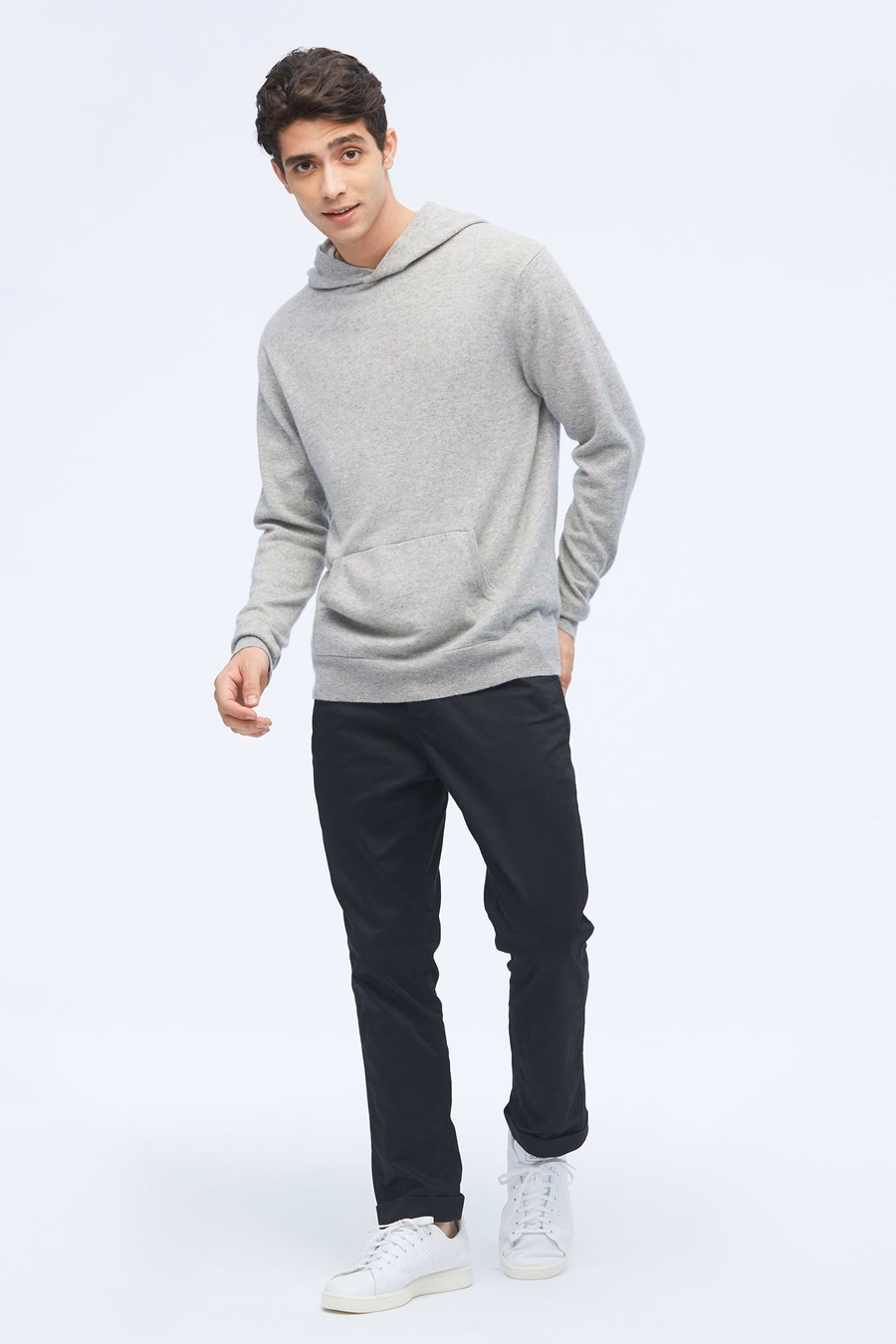 Felpa con cappuccio in cashmere per uomo