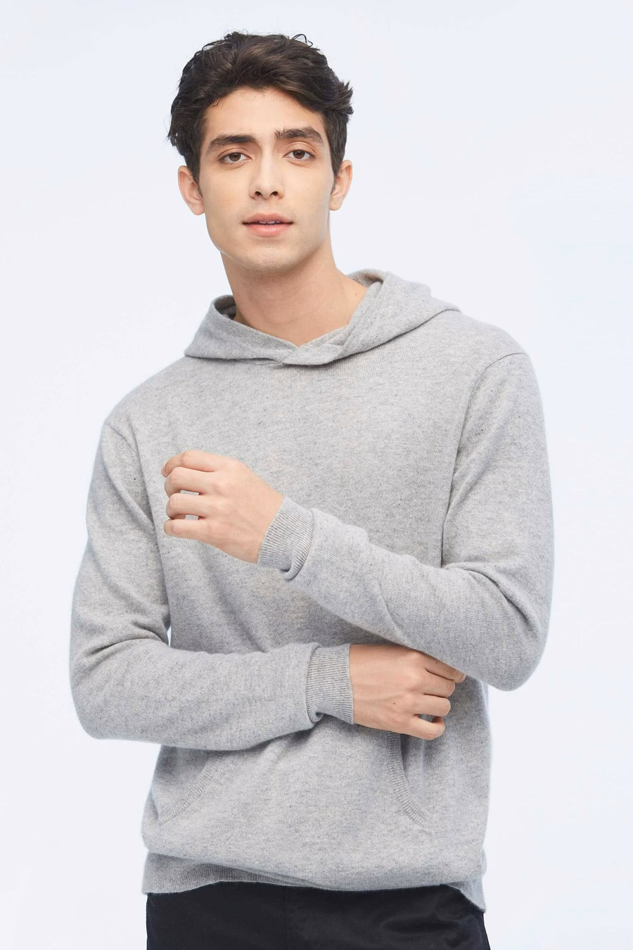 Felpa con cappuccio in cashmere per uomo