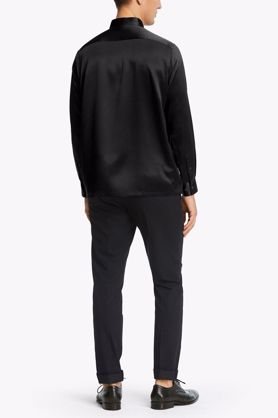 Camicia da Uomo con Patta Nascosta in Setoso Classico