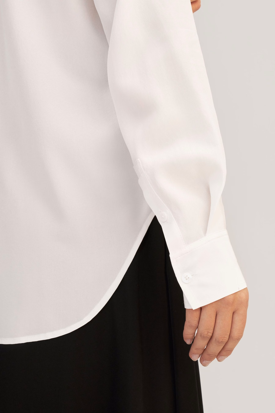 Drop Shoulders Oversize Silk Shirt