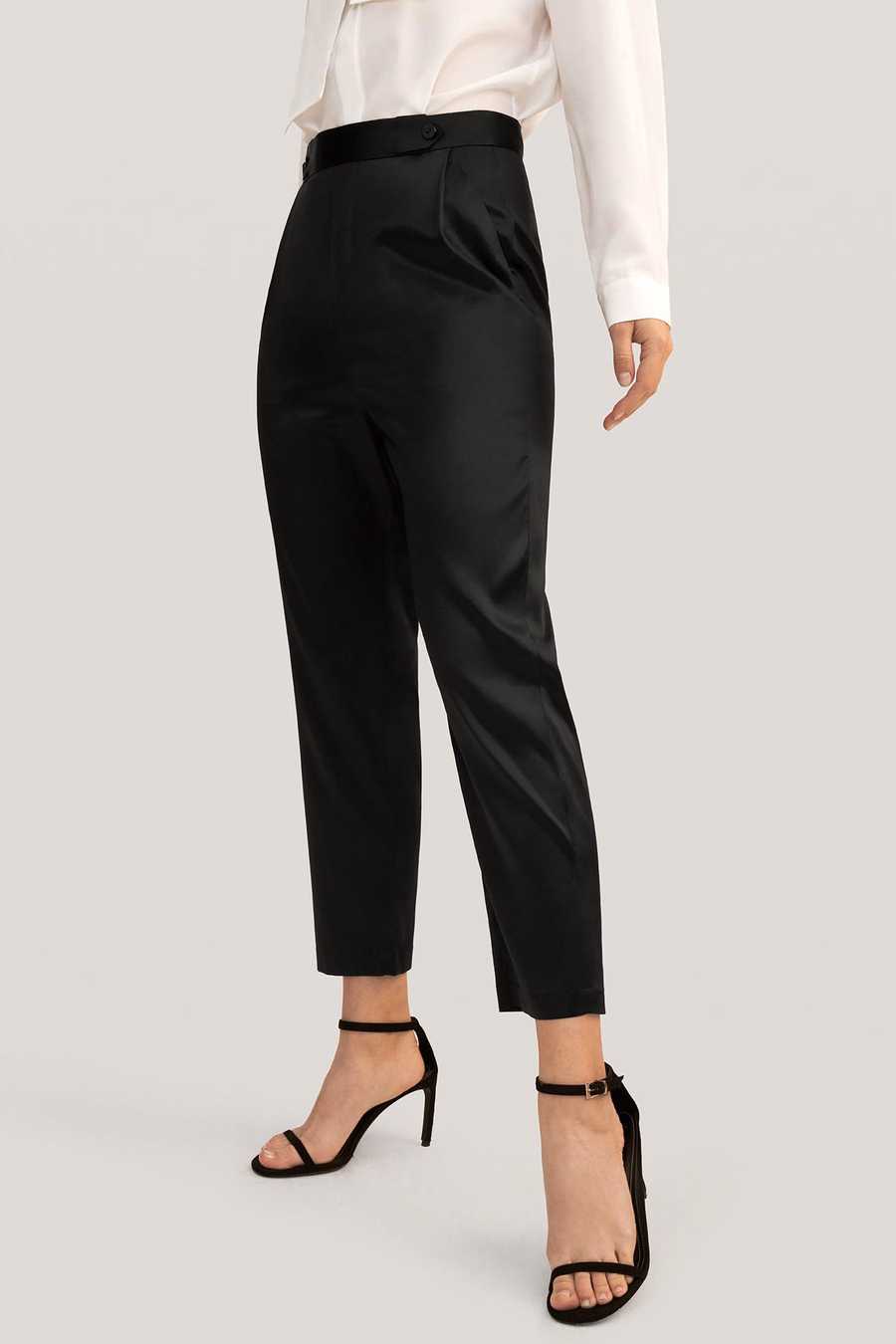 Pantaloni a sigaretta in seta Comfort Fit