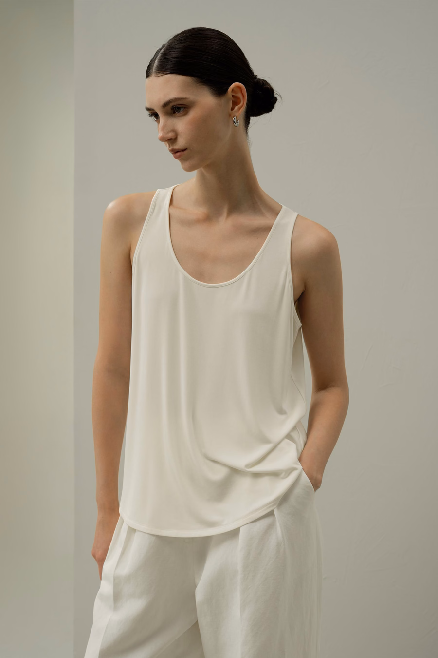 Top a Girocollo in Jersey di Seta Breeze