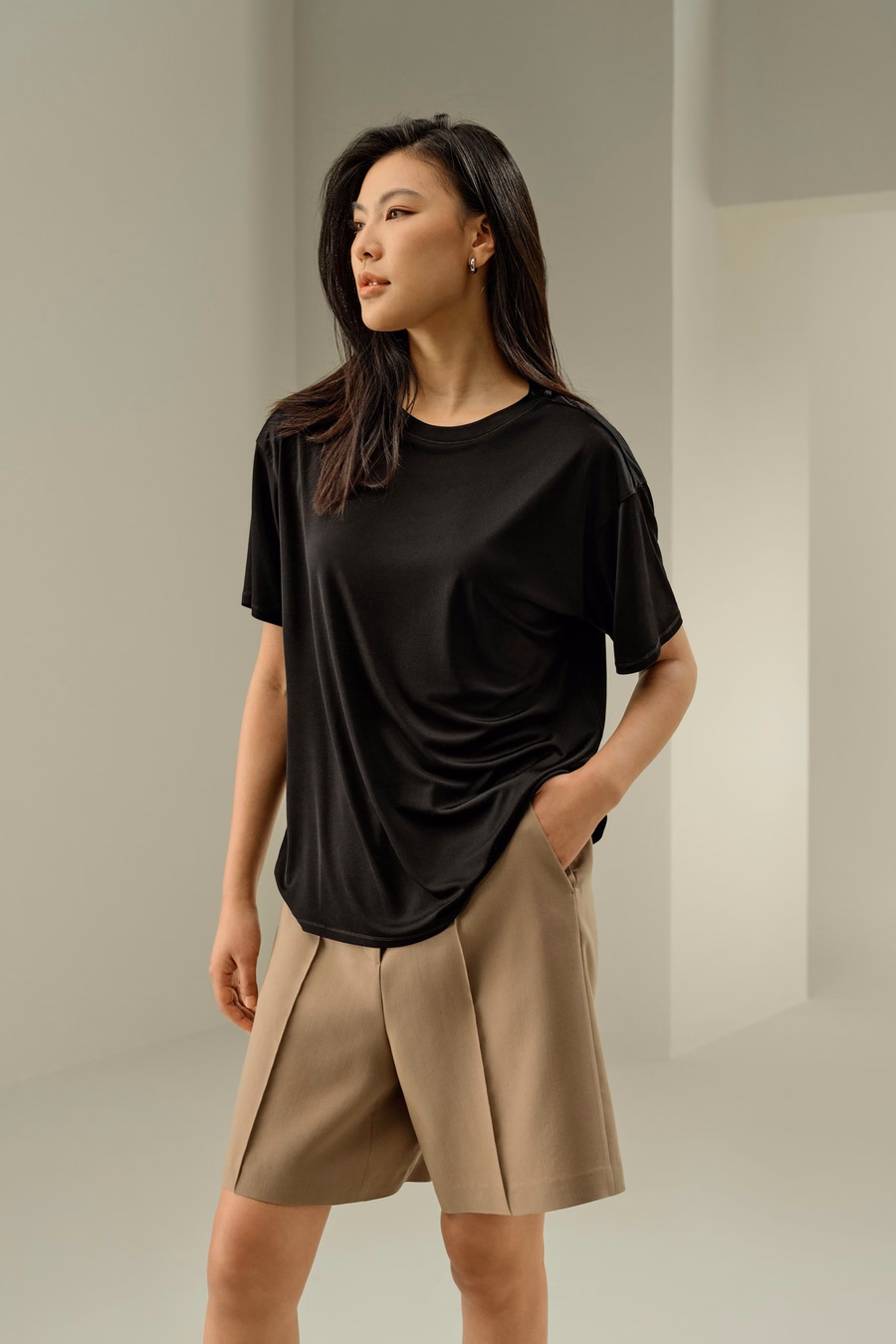 Maglietta Oversized in Jersey di Seta