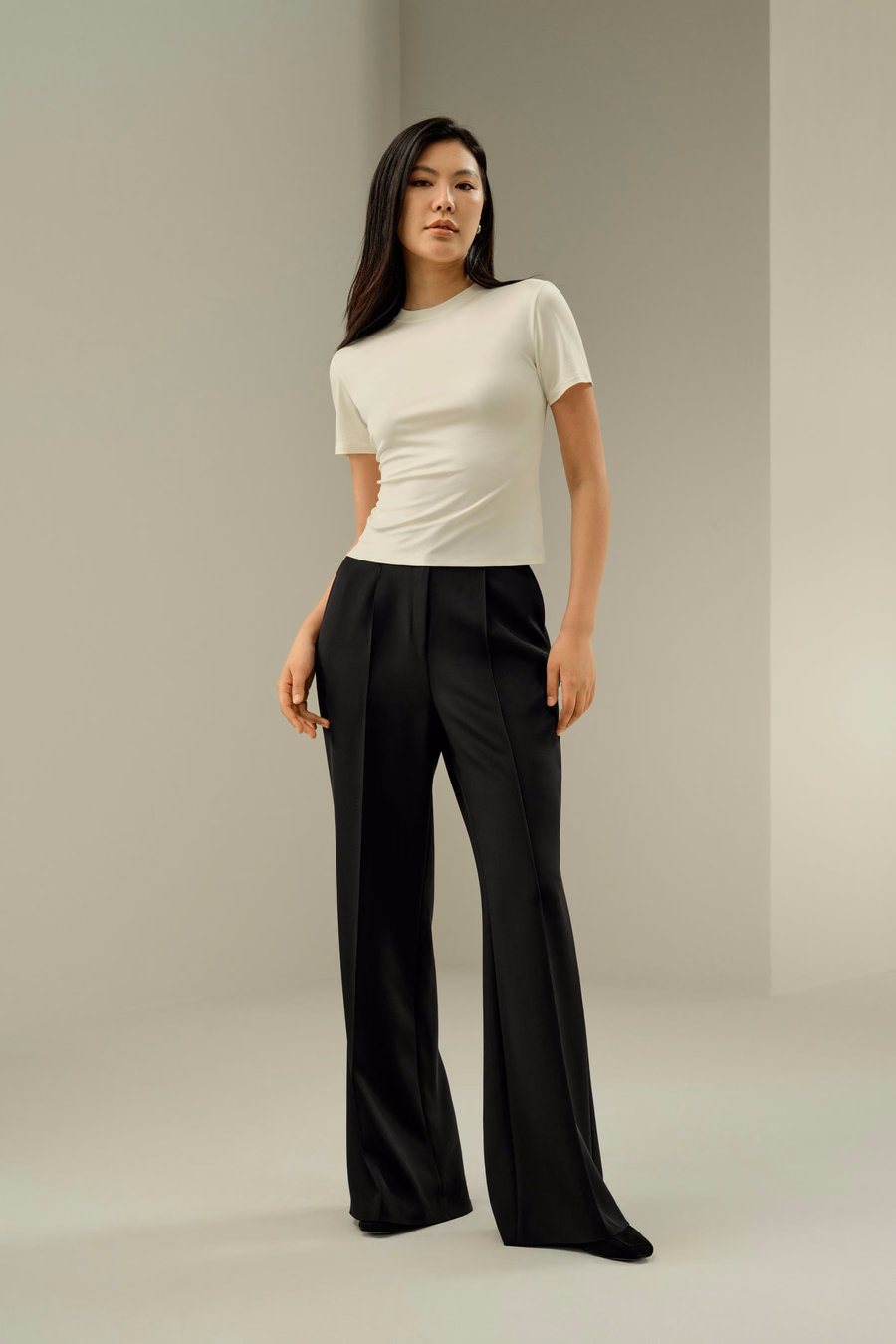 T-shirt in jersey di seta slim fitted
