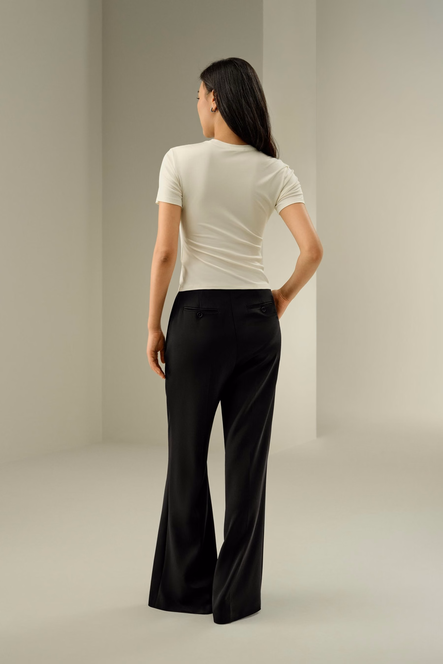 T-shirt in jersey di seta slim fitted
