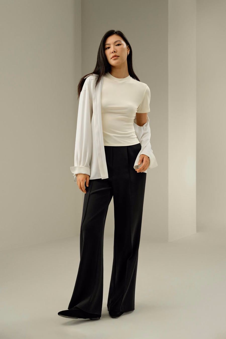T-shirt in jersey di seta slim fitted