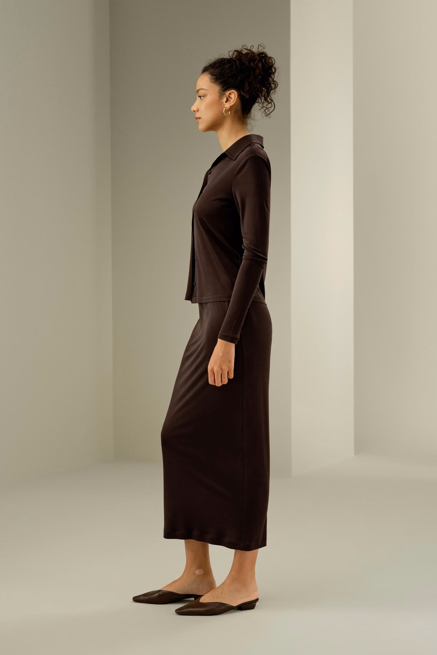 Camicia Basic Slim in Jersey di Seta