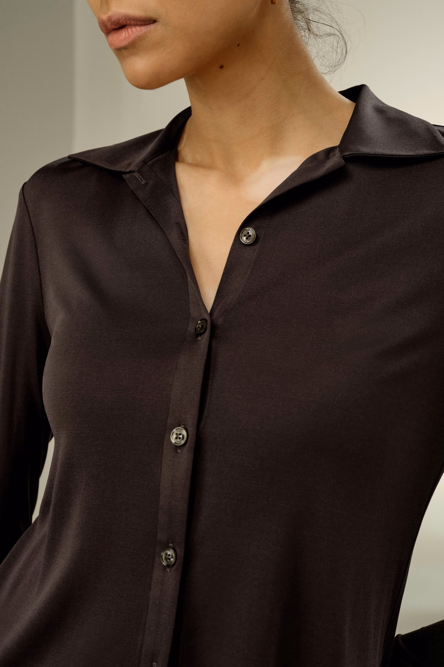Camicia Basic Slim in Jersey di Seta