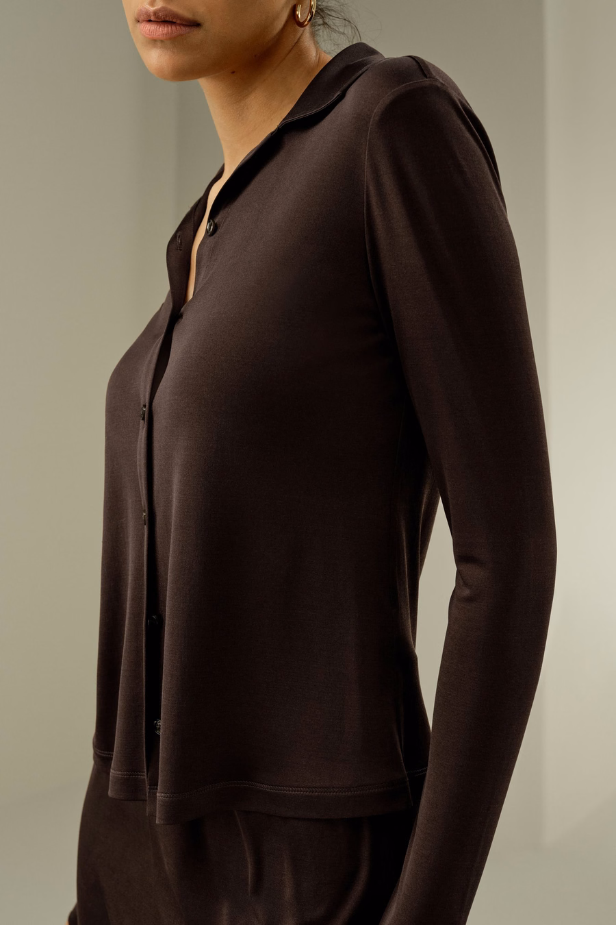 Camicia Basic Slim in Jersey di Seta