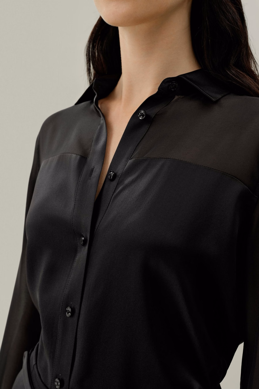 Camicia in Seta Organza con Bottoni