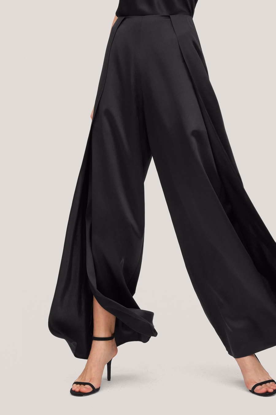 pantaloni in seta ginkgo a vita alta
