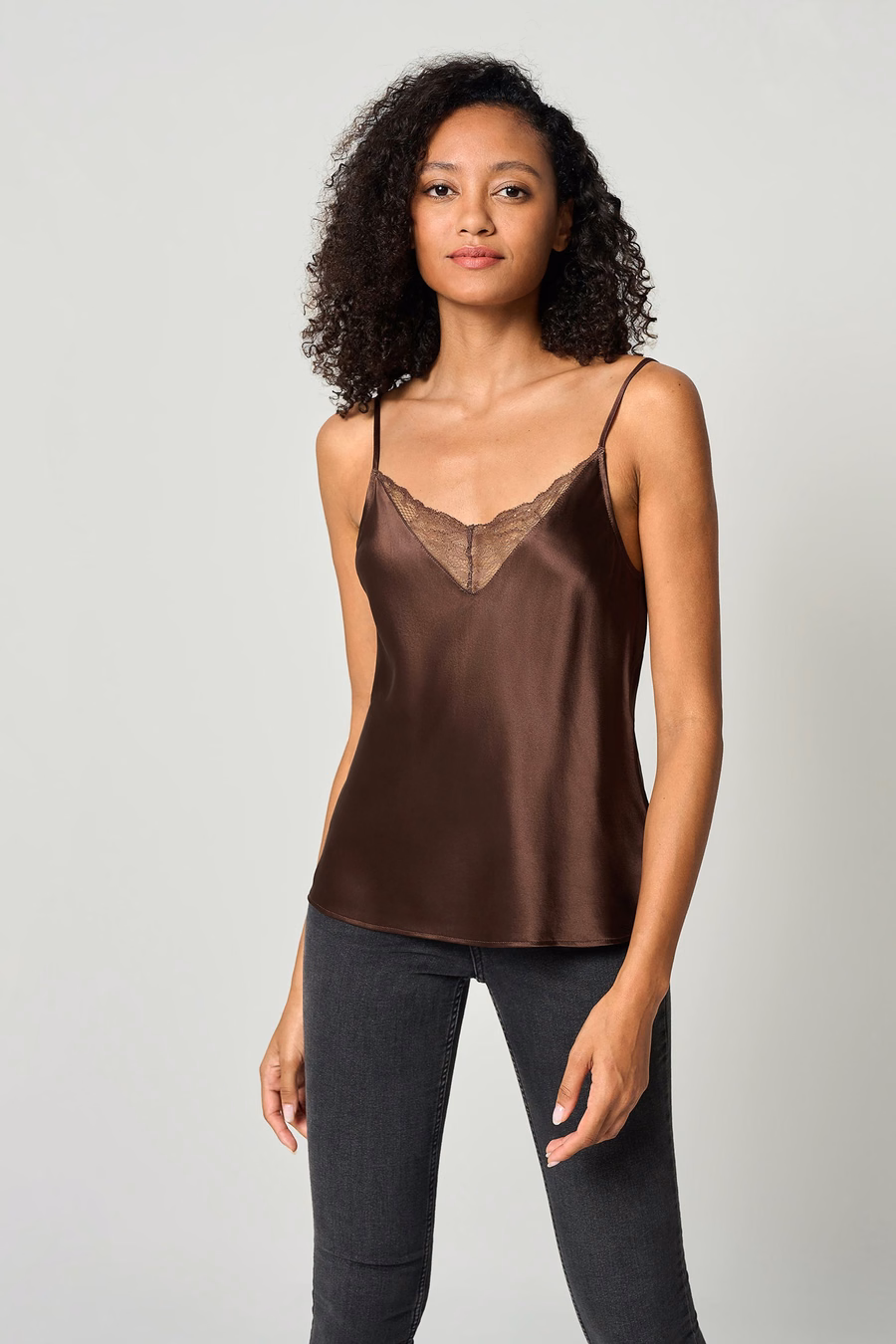 LILYSILK X MIM Canotta in Sete con Pizzo 2 in 1