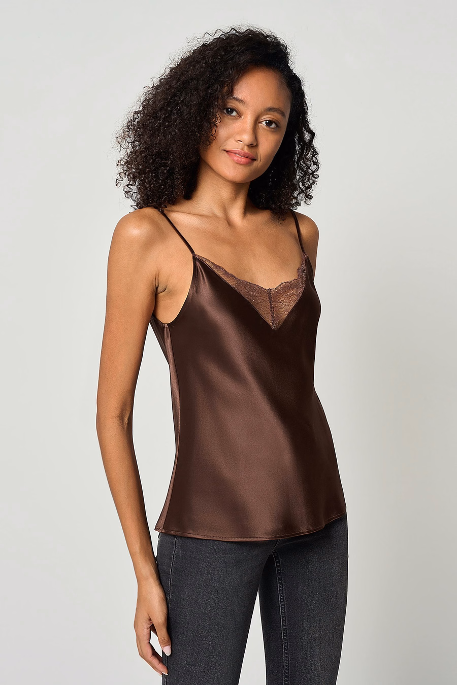 LILYSILK X MIM Canotta in Sete con Pizzo 2 in 1