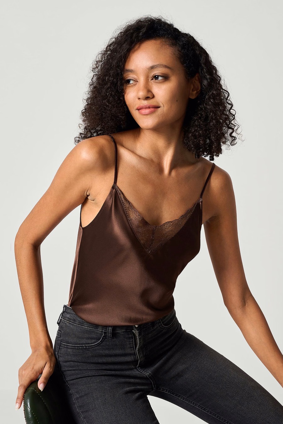 LILYSILK X MIM Canotta in Sete con Pizzo 2 in 1