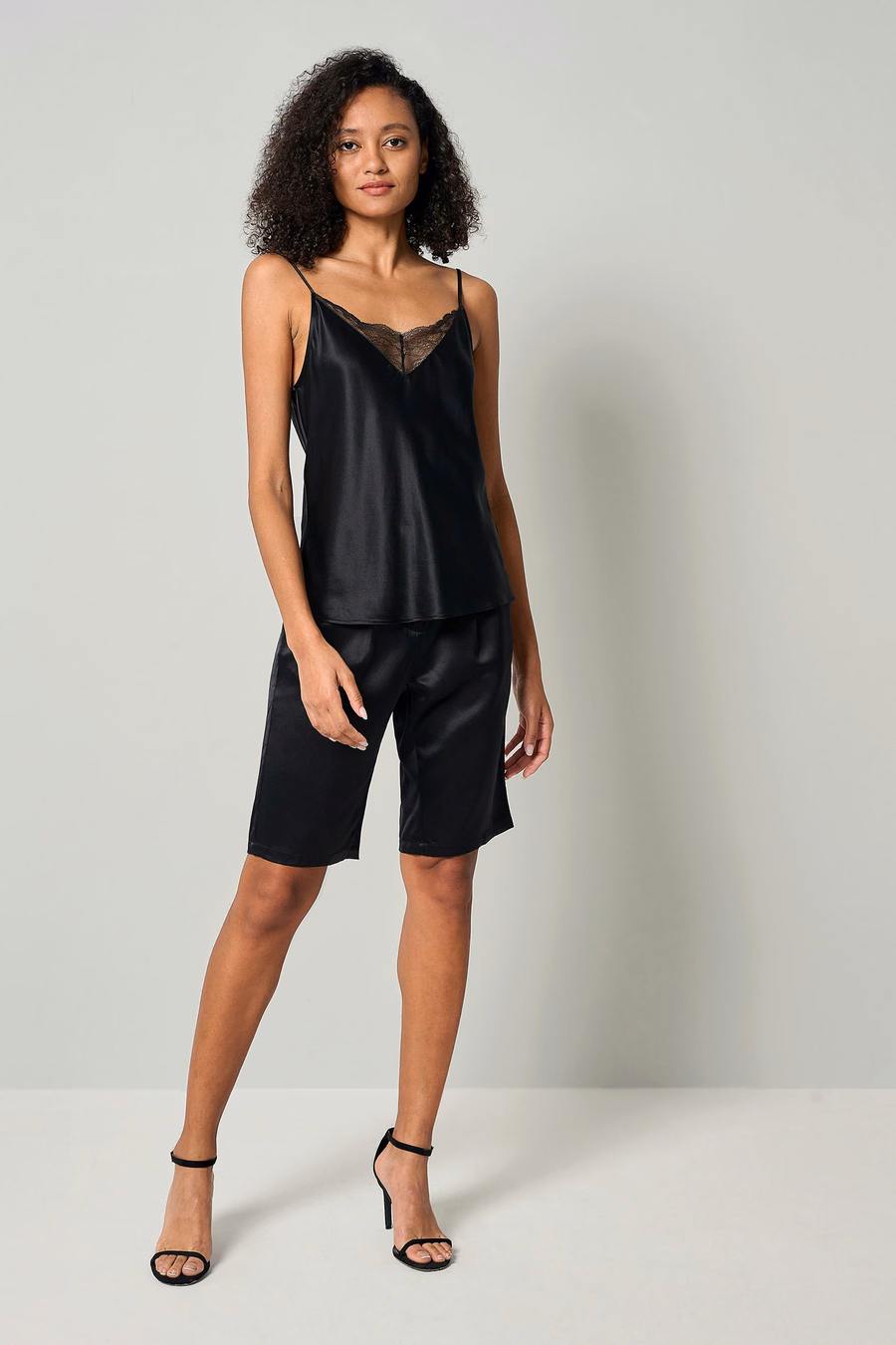 LILYSILK X MIM Canotta in Sete con Pizzo 2 in 1