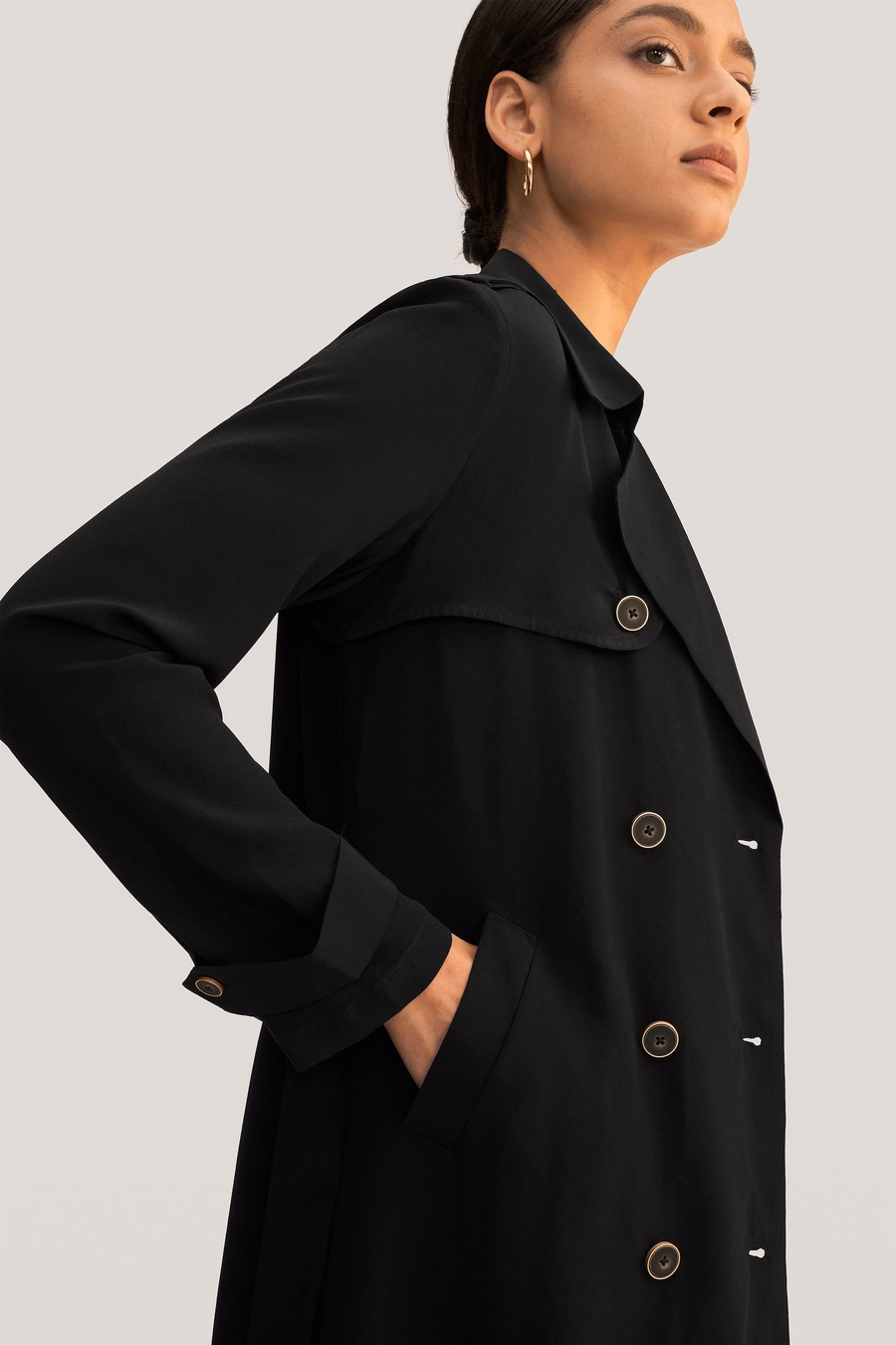 Classico Trench Coat in Seta Doppiopetto