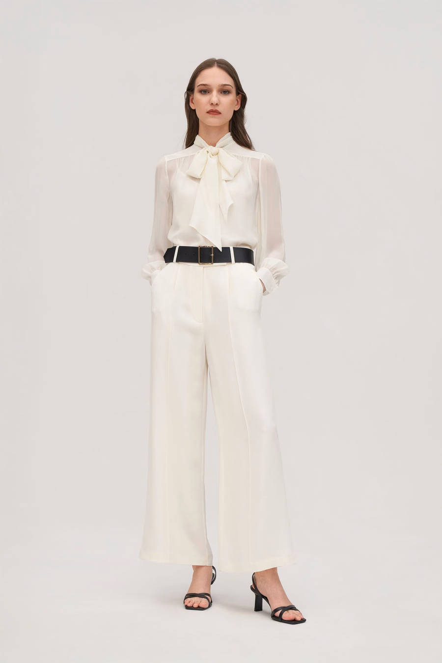 Blusa in Seta Jasmine con Papillon