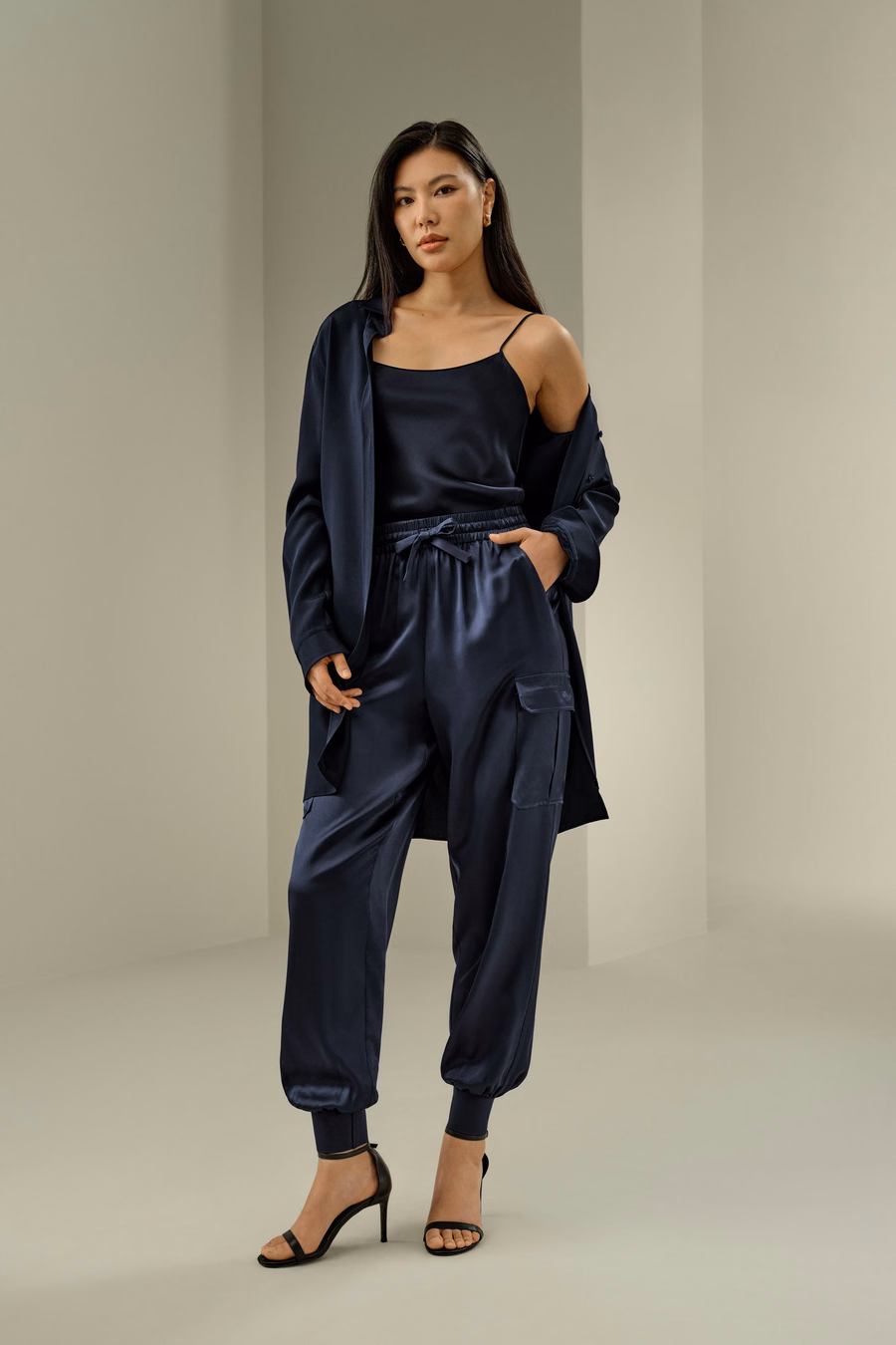 Pantaloni di seta safari